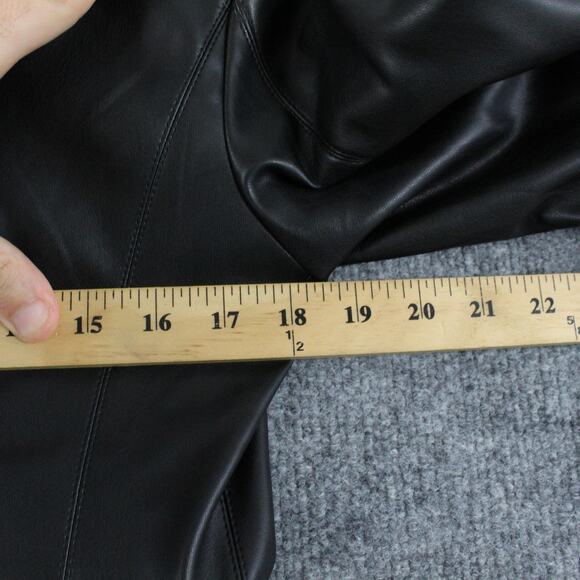 Khy x Namilia Dress Large Black Faux Leather Blazer Mini Chic Trench Night Out - Picture 13 of 14